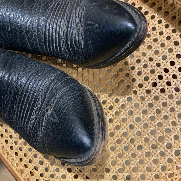 DAN POST BLACK LEATHER COWBOY BOOTS SIZE 10D MENS - Picture 10 of 10